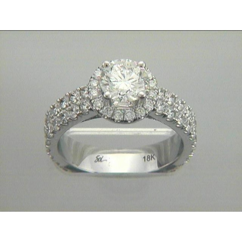 RING 18K WG w/1.64CT DIAMONDS (center extra)