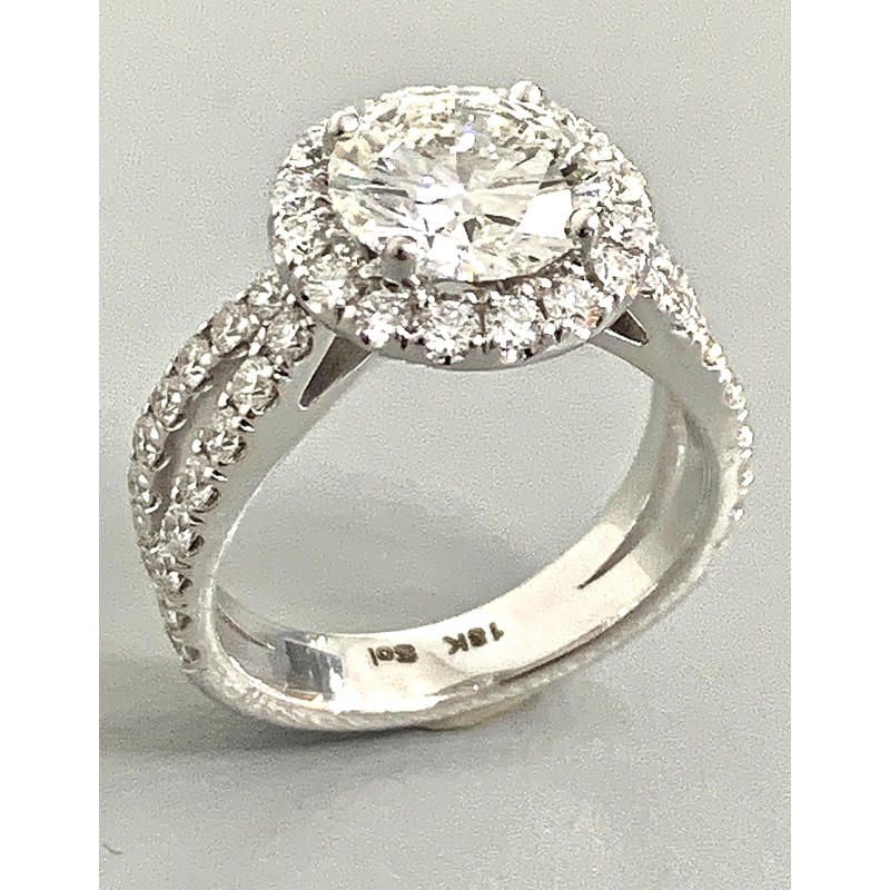 ENGAGEMENT RING 18K WG w/1.04CT DIAMONDS (center extra) "SPECIAL ORDER"