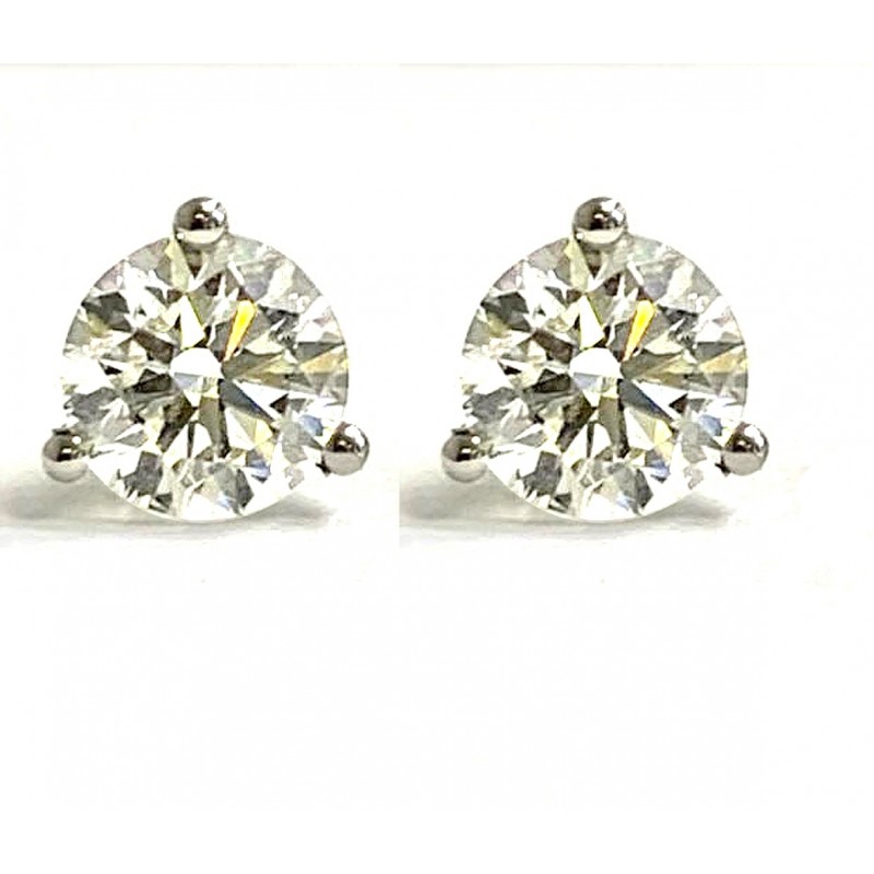 DIAMOND STUDS 14K WG w/1.61CT J/SI2