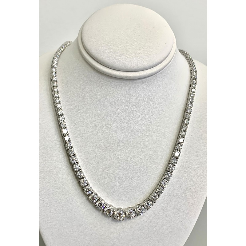 DIAMOND NECKLACE 14K WG w/19.00CT DIAMONDS