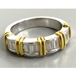RING PLATINUM w/0.77CTS DIAM.OND BAGUETTES "CLOSE OUT"