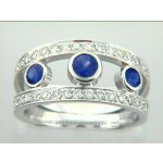 RING 18K w/0.54CTS DIAM+0.63CT SAPH  