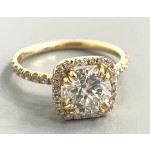 ENG. 18K PINK GOLD w/0.26CT ROUNDS (center extra)