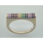 RING 18K YELLOW GOLD w/COLOR STONES "SPECIAL ORDER"