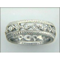 PLATINUM WEDDING BAND w/0.25CTS DIAM'S "CLOSE-OUT" SIZE 5 3/4
