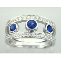 RING 18K w/0.54CTS DIAM+0.63CT SAPH  