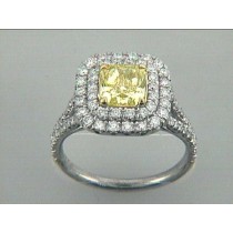 RING 18K w/1.66CT FY/VS2 GIA + 0.94CT ROUNDS "SPECIAL ORDER"