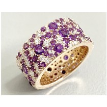 LADIES LAB DIAMOND AND AMETHYST RING 14K ROSE GOLD "SPECIAL ORDER"