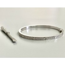 BANGLE BRACELET 18K WG w/156-DIAMONDS AT 1.14CT TOTAL WEIGHT "SPECIAL ORDER"