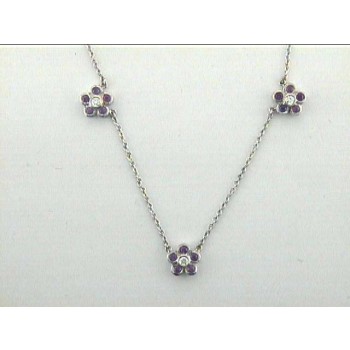 NECK 14K w/0.13CT DIAMOND+0.74CT PINK SAPPHIRE "SPECIAL ORDER"