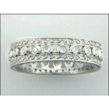 PLATINUM WEDDING BAND w/0.58CTS DIAM'S "CLOSE-OUT" SIZE 6
