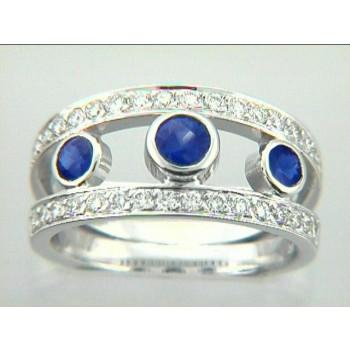 RING 18K w/0.54CTS DIAM+0.63CT SAPH  