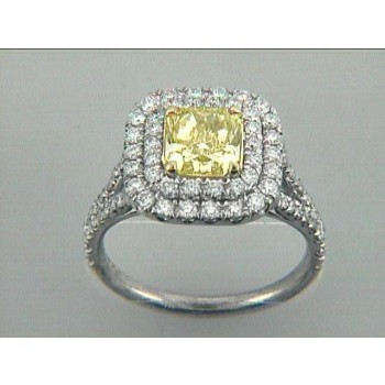 RING 18K w/1.66CT FY/VS2 GIA + 0.94CT ROUNDS "SPECIAL ORDER"