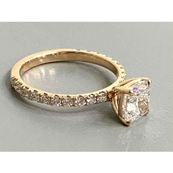RING 18K ROSE w/0.35CT ROUNDS (center extra)